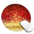 thumbnail image 2 of Disketp Red Gold Glitter Small Mouse Pad 7.9x7.9 Inches,Washable Round Mousepad For Office Laptop Computer,Non-Slip Rubber Base Mouse Pads For Wireless Mouse, 2 of 9