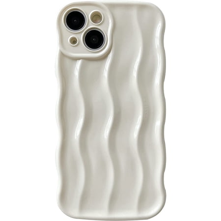 Water Ripple Pattern Curly Wave Frame Soft Compatible with iPhone Case (White iPhone 12 Pro)