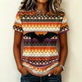 thumbnail image 2 of DORKASM Halloween Costumes for Women Round Neck Pumpkin Fashion Pullover Short Sleeve Spooky Skeleton Vacation Tshirt Ghost Graphic Fall Winter Lounge Tops Orange 3XL, 2 of 7
