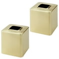 thumbnail image 6 of mDesign Metal Square Tissue Box Cover for Bathroom - 2 Pack - Soft Brass, 6 of 6
