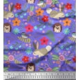 thumbnail image 1 of Soimoi Poly Georgette Fabric Floral,Rabbit & Porcupine Cartoon Decor Fabric Printed Yard 42 Inch Wide, 1 of 3