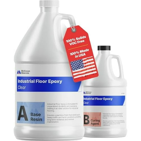 McKinnon Epoxy Resin Garage Floor & Concrete Coating Kit - 1 Gallon,100% Solids, Zero VOCs, Durable High Gloss, Commercial & Residential, Resina Epoxica Para Pisos$$Tools & Hardware Other