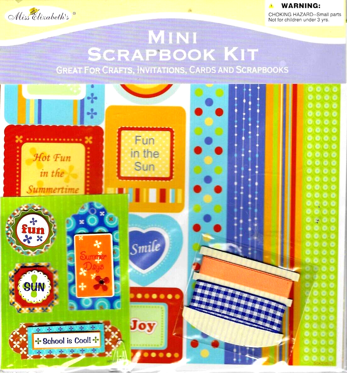 Mini Scrapbook Kit 4 Sheets 8 x 8 Sticker Sheet Raised Stickers