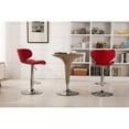 thumbnail image 4 of Roundhill Furniture Masaccio Tabouret de Bar Pivotant Réglable en Similicuir Rembourré avec Base en Chrome, Ensemble de 2, Rouge, 4 of 5