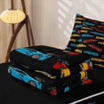 thumbnail image 6 of Manfei Colorful Race Car Zipper Twin Comforter Sets with Fitted Sheet and 2 Pillowcases,Classic Kid Art Zipper Bedding Set,Black,Black Reversible,4pcs, 6 of 8