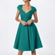 thumbnail image 2 of Vestido retro de fiesta liso para mujer: diseño informal de corte A, cintura alta para diversas ocasiones, tallas S-XXL., 2 of 5
