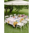 thumbnail image 4 of Outdoor Tablecloth with Umbrella Hole for Patio/Picnic/Party/Camping, Spring Groundhog Waterproof Table Cloth Rectangle Table Cover Washable, Watercolor Sunflower Botanical Pink Plaid (54"x 80"), 4 of 8