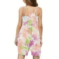 thumbnail image 3 of Aofany Girls Summer Jumpsuit Sleeveless Casual Tie-dye One Piece Romper Loose Fit Summer Spaghetti Strap Overalls Shorts Jumpsuit with Pockets 5-14 Years, 3 of 5