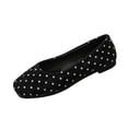 thumbnail image 2 of Miluxas Women's Polka Dots Ballet Flats Closed Square Toe Slip On Flat Shoes Black 6.5(38), 2 of 9
