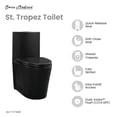 thumbnail image 5 of St. Tropez One Piece Elongated Toilet Dual Vortex Flush 1.1/1.6 gpf with 10" Rough-In, Matte Black, 5 of 6