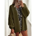 thumbnail image 6 of Womens Oversized Cardigan Sweaters 2025 Fall Long Lantern Sleeve Knit Open Front Light-Weight Sweater Green L, 6 of 9