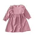 thumbnail image 4 of Toddler Girl Party Dress 2Nd Birthday Outfit Girl Toddler Dress Long Sleeve Baby Little Girls Dresses Ruffle Fall Winter Dresses for Girls Casual Party Birthday Dress Pink 5 Years, 4 of 9