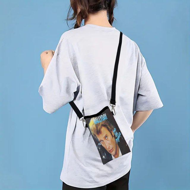 Johnny Hallyday Phone Pouch with Lanyard, Exquisite Pattern Print Crossbody Bag Shoulder Bag Mobile PhoneCase 3.3
