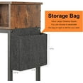 thumbnail image 5 of Oumilen Western Home End Table with Storage Bag, Drawer and Build-In Fast Charging Station with USB Ports Nightstand, Rustic Brown Wood, 5 of 7