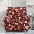 thumbnail image 2 of Renewold Coffee Holly Couch Cover Recliner Fitted Oversized Recliner Cover 4 Pieces Non-Slip Recliner Chair Cover with Pocket Christmas Home Decor for Pets, Cats, Kids, 2 of 8