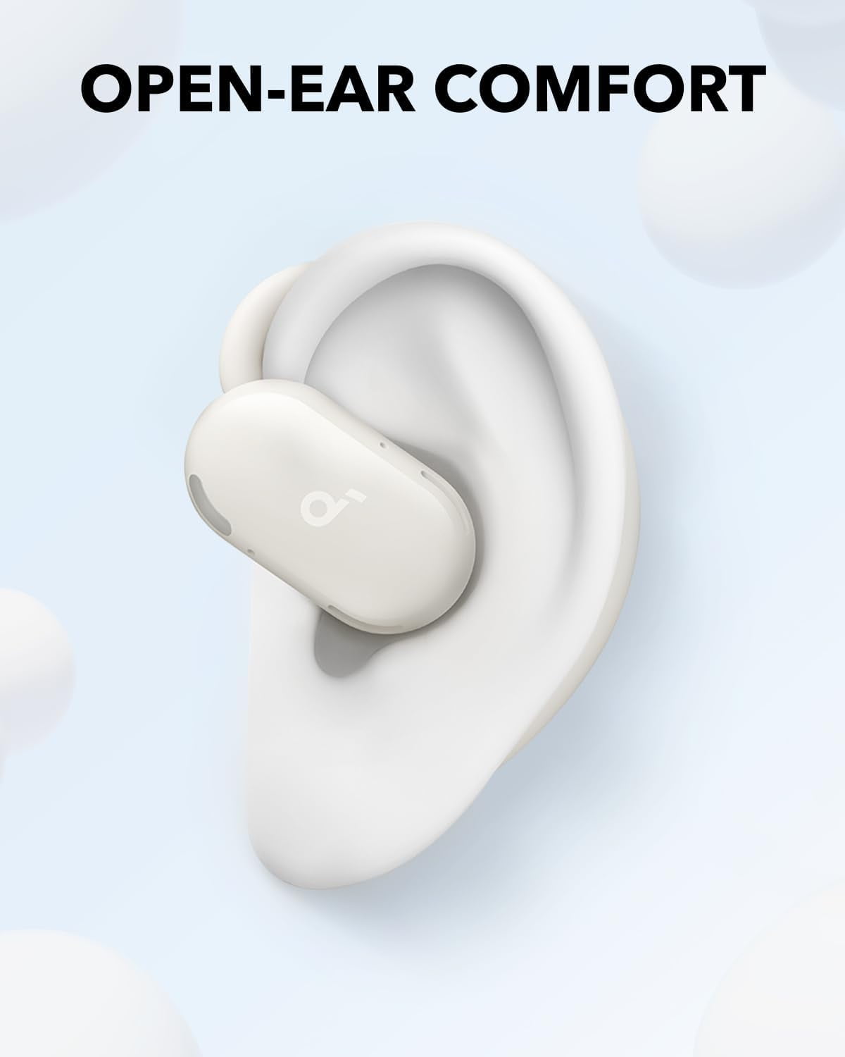 Soundcore V20i by Anker Open-Ear Headphones, Rotatable Ear Hooks, Ultra-Comfort, Snug Fit, White