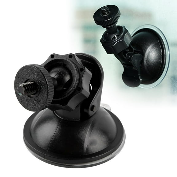 Besufy 1/4inch Car Windshield Suction Cup Mount Holder Bracket for Driving DVR Camera Black