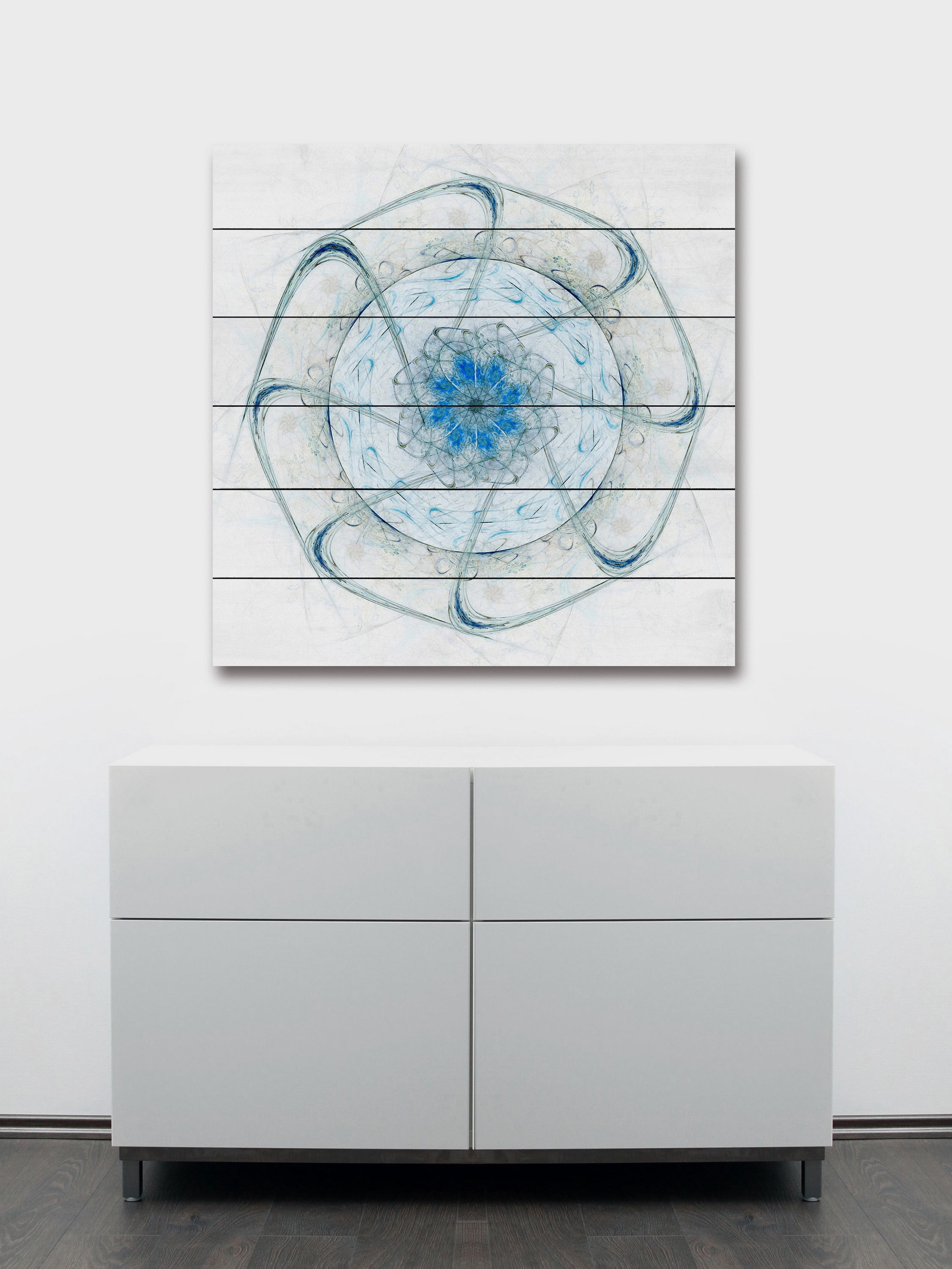 Marmont Hill Undefined Ghost White Wood Wall Art, 18" x 18"