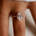 thumbnail image 5 of solitaire jewels 1.75CT Oval Moissanite Hidden Halo Engagement Ring For Women, 10K Rose Gold, 5 of 6