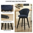 thumbnail image 5 of PORKISS Bar Stools Set of 2, Chenille Upholstered Swivel Counter Stools with Wide Backrest, Modern 360° Swivel Barstools for Bar, Kitchen Island, Dining Room, Blue, 5 of 11