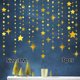 thumbnail image 3 of Decoraciones para fiestas Círculos de estrellas, pancartas de guirnaldas de papel con puntos, decoraciones de estrellas centelleantes colgantes de metal, 3 of 5