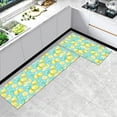 thumbnail image 5 of Lemon Retro 2 Piece Kitchen Mat Set, Rustic Non-Slip Anti-Fatigue Standing Mats, Turquoise Comfort Throw Rug for Kitchen Laundry Office, 17"x29"+17"x47", 5 of 6