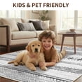 thumbnail image 3 of KoshiMe Area Rugs 9'x12', Low Pile Non-Slip Washable Rug for Living Room, Soft Boho Moroccan Neutral Geometric Indoor Rug for Bedroom Dining Room Office, Grey Black, 3 of 9