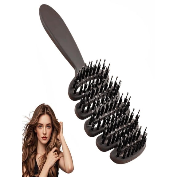 Hair Brush 1 Piece Hot Hair Teasing Brush Hair Brush For Volume Hair Scalp Massage (Brown)