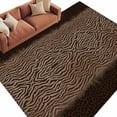thumbnail image 3 of 6x9 Washable Area Rug, Brown Zebra Stripe Non-Slip Large Rectangle Rug for Living Room Dining Room, Country Vintage Animal Skin Print Indoor Floor Mat for Home Decor, 3 of 9