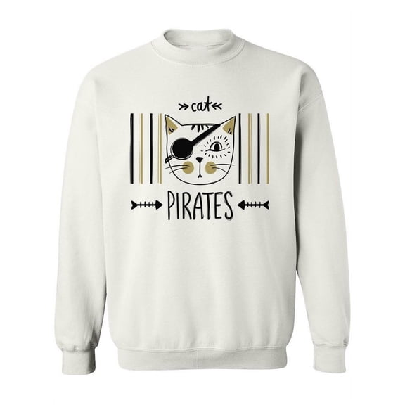 Pirate Cat Design. Sweatshirt Women - Women Sweatshirt, White, Small