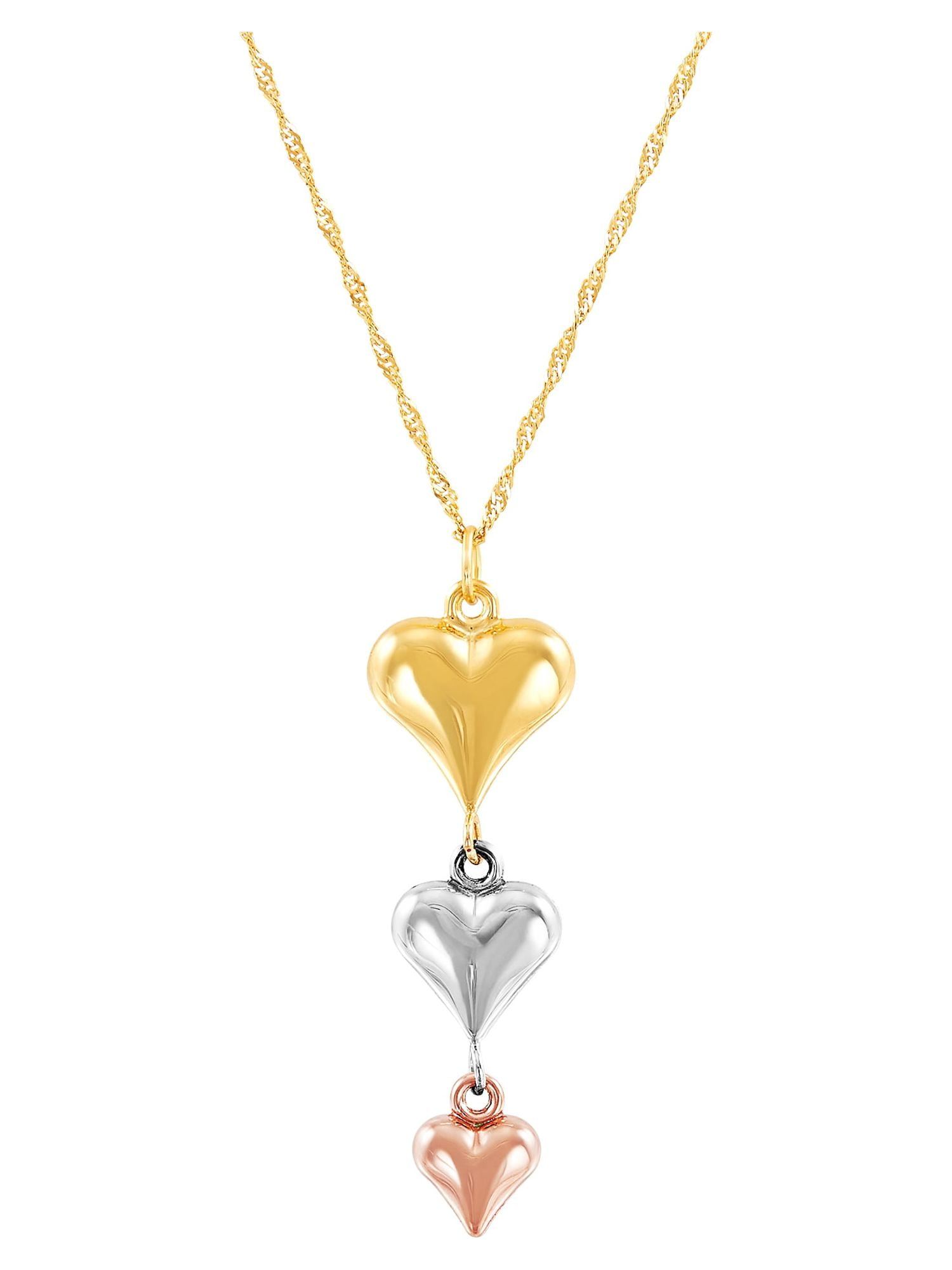10k Yellow Gold Plain Heart Charm Pendant Necklace - Simple & Elegant Love Jewelry