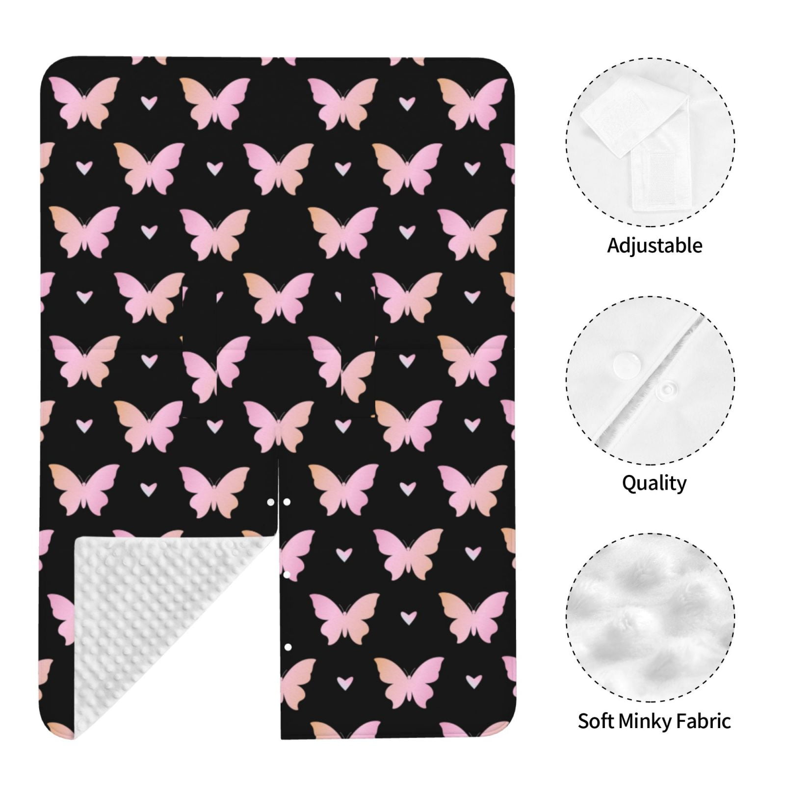 Naloa Gradient Butterfly Baby Car Seat Cover, Breathable Baby Carrier Cover, Multiuse Baby Carrier Cover & Nursing Breastfeeding Cover