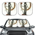 thumbnail image 2 of Vsdgher Gothic Skeleton With Roses Print Car Windshield Sun Shade, Reflective Sunshade Window Sunshade Sun Visor Protector Fit for Cars,Trucks,SUVs-Medium, 2 of 6