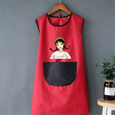 

MINM New Style Unisex Cooking Apron Household Cartoon Apron Chef Waiter Barbecue Hairdresser Adult Pocket Apron Kitchen Supplies