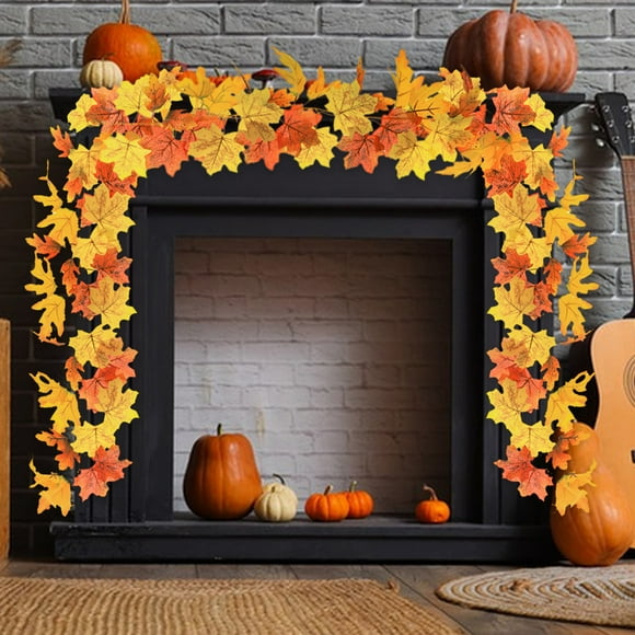 Discount Thanksgiving Decoration Home Fall Leaves Wall Hanging Simulation Maple Leaf Vines 2025 New