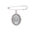 thumbnail image 1 of Burst Into Tears Face Pattern Cartoon Brooch Pin Dress Shirt Shawl Clips, 1 of 3