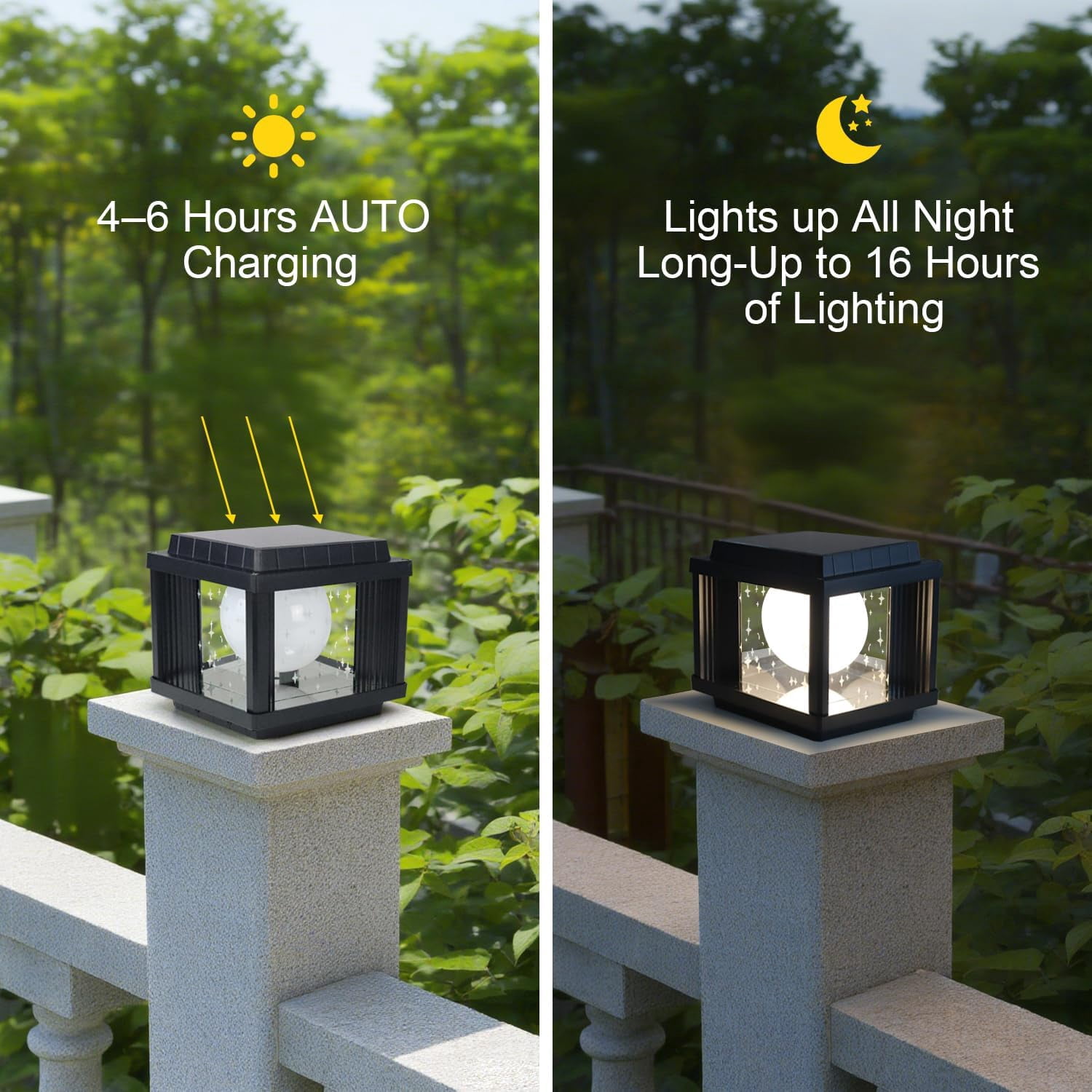 Solar Post Light Modern Outdoor Post Light Solar Lamp Dimmable LED Post Lamp Outdoor Waterproof