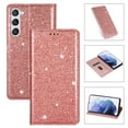 thumbnail image 1 of Feishell for Samsung Galaxy S23 Plus 6.6 inch Wallet Case,Fashion Bling Glitter PU Leather Magnetic Closure Folio Card Slot Flip Kickstand Slim Phone Case for Women Girls,Rosegold, 1 of 8