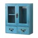 thumbnail image 1 of Joyero retro de madera con ventana de cristal y soporte doble Azul, 1 of 9