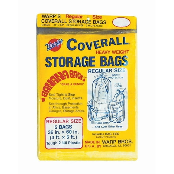 CB-36 5-Count 36" x 60" Regular Size Banana Bags Storage Bags