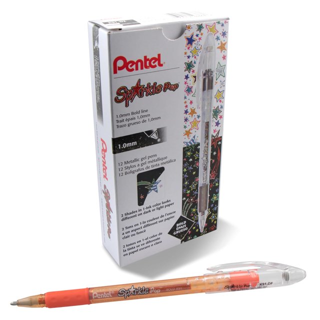Boligrafo Gel Pentel Sparkle Pop K91 DF Metalico 1 0mm Pack 12 Unidades