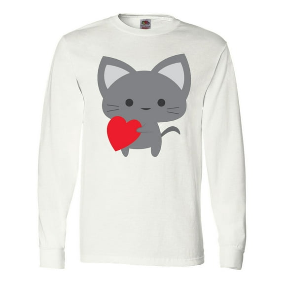 Inktastic Heart Cat Long Sleeve T-Shirt