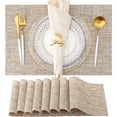 thumbnail image 1 of SUTENGDA Ensemble de 8 Napperons Lavables en Vinyle pour Intérieur/extérieur pour Table à Manger, Tissage en PVC Durable (Beige), 1 of 7