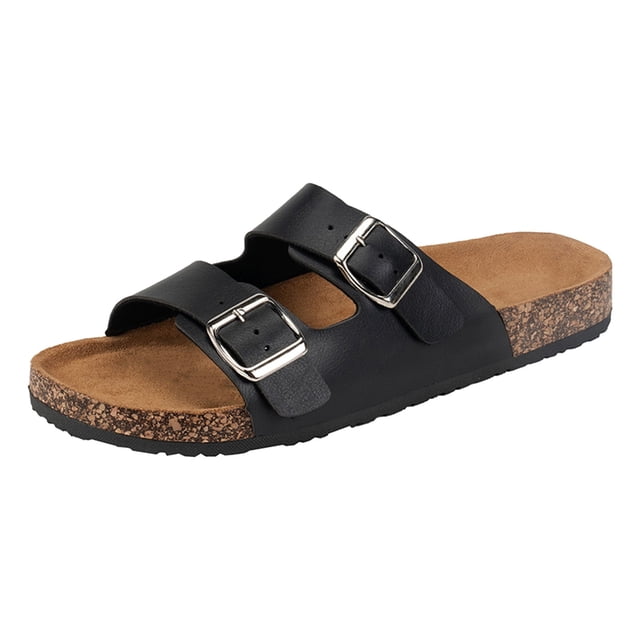 DAFEI Sandales à Plateforme en Cuir pour Femmes Chaussures Sandales Compensées Épaisses Sandales pour Femmes avec Semelle Intérieure en Mousse à Mémoire et Semelle Intérieure en Liège