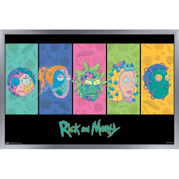 Rick And Morty - Faces Wall Poster, 22.375" x 34", Framed