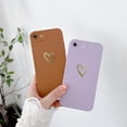thumbnail image 2 of Compatible with iPhone 6/6S Case for Women Girl,Cute Plated Love Heart with Full Camera Lens Protection Case Soft Silicone TPU Anti-Scratch Protective Cover for iPhone 6/6s-Brown, 2 of 11