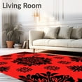 thumbnail image 2 of ODIKA 2'x3' Machine Washable Non-Slip Area Rug, Festive Holiday Snowflake Treasure With Elegant Swirl High Traffic Rug, Red, 605872, 2 of 7