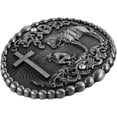 thumbnail image 3 of Moranse Religion Cross Cowboy Kneeling Prayer And Horse Design Belt Buckles, 3 of 6