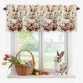 thumbnail image 2 of Valance for Windows,Easter Rabbit Blossom Floral Valances Curtain Rod Pocket Valance for Kitchen Bedroom Living Room Bathroom,Country Watercolor Rose Short Curtains Window Treatment 54x18in, 2 of 9