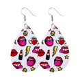 thumbnail image 1 of FcBaudy Boucles d'Oreilles pour Femmes, Cadeaux pour Femmes Boucles d'Oreilles de la Saint-Valentin Cœur Lèvres Rouges Boucles d'Oreilles Imprimées Double Face Boucles d'Oreilles à la Mode, 1 of 1